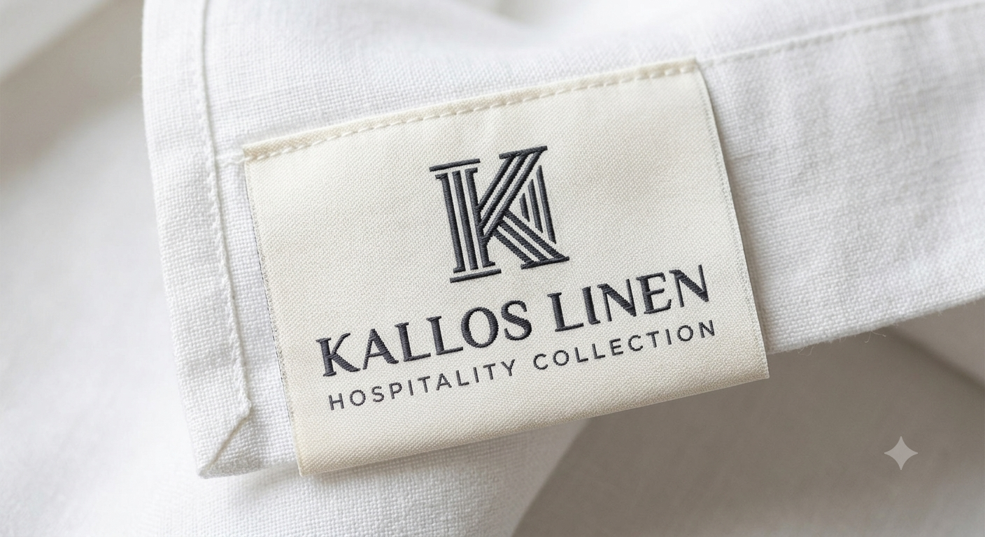 Λεπτομέρεια ετικέτας KALLOS LINEN